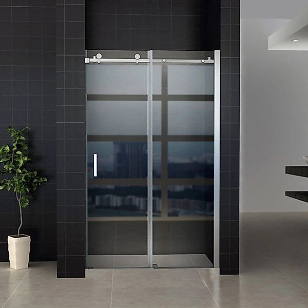 Aloni Nischentür Schiebetür Klarglas 140x200 Chrom günstig online kaufen