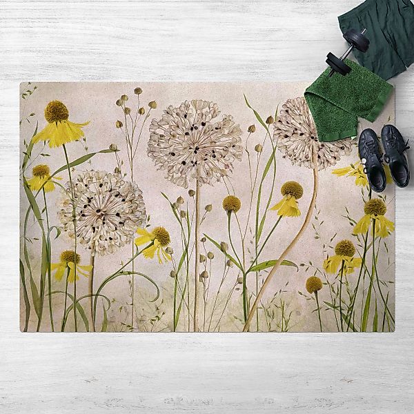 Kork-Teppich Allium und Helenium Illustration günstig online kaufen