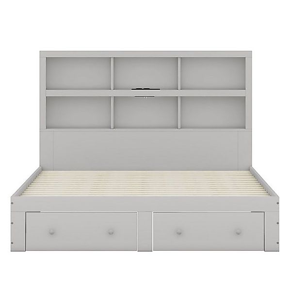 Gotagee Holzbett Jugendbett Doppelbett Plattformbett mit Schubladen 160x200 günstig online kaufen