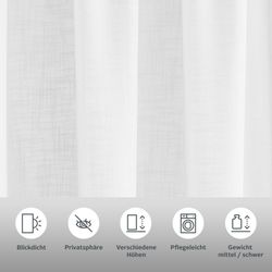 my home Gardine "Nora" Kräuselband 1 Stk. tlg. Blickdicht, Leinenlook, Poly günstig online kaufen