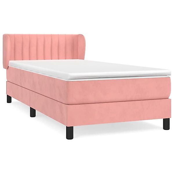 vidaXL Boxspringbett mit Matratze Rosa 100x200 cm Samt1388790 günstig online kaufen