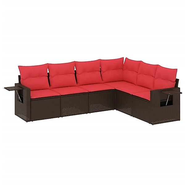vidaXL 6-Tlg Gartensofa-Set mit Kissen Braun Polyrattan 3220213 günstig online kaufen