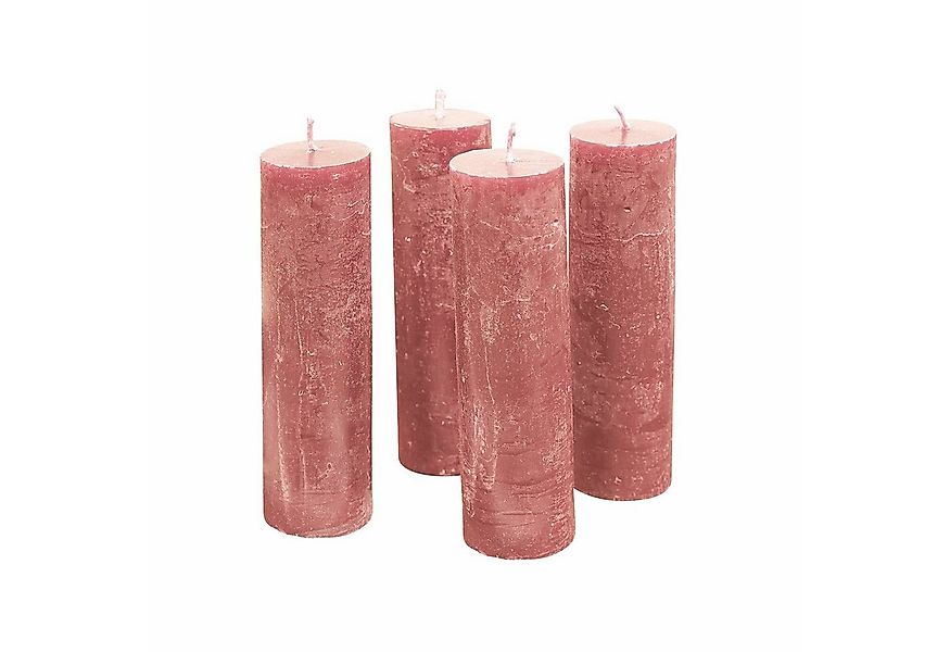 Mirabeau Stumpenkerze Kerze 4er Set Muriel rosa (4er Set, 4er Set), none günstig online kaufen