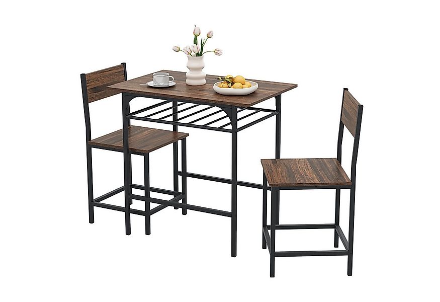 COSTWAY Essgruppe, (3-tlg), 2 stühle mit tisch, Holz, Küchentisch für 2 Per günstig online kaufen