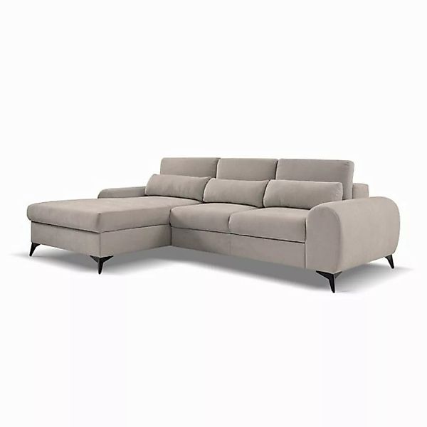 Beautysofa Ecksofa MILAN L, mit Schlaffunktion und Bettkasten, Verstellbare günstig online kaufen