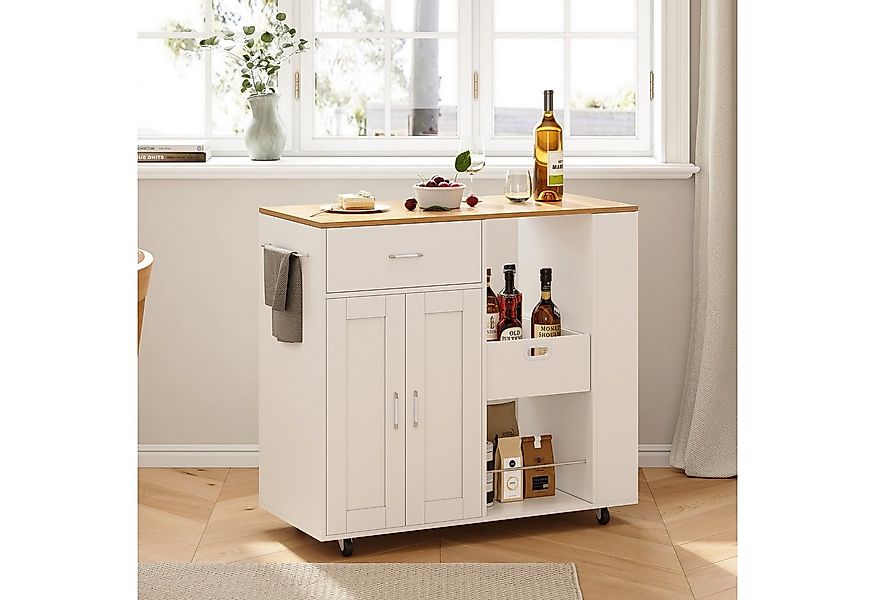 FUROKOY Kücheninsel Küchenwagen auf Rollen, Holz Bewegliche Kücheninsel, (m günstig online kaufen