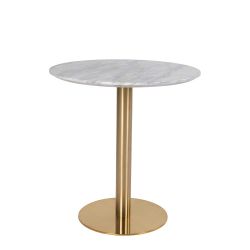 Küchentisch in Hellgrau und Messingfarben rund günstig online kaufen