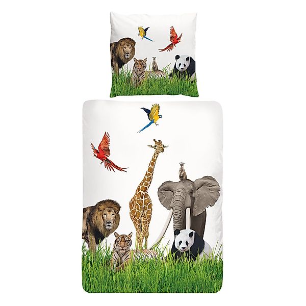 TRAUMSCHLAF Bettwäsche Löwe Panda Elefant, Renforce, günstig online kaufen