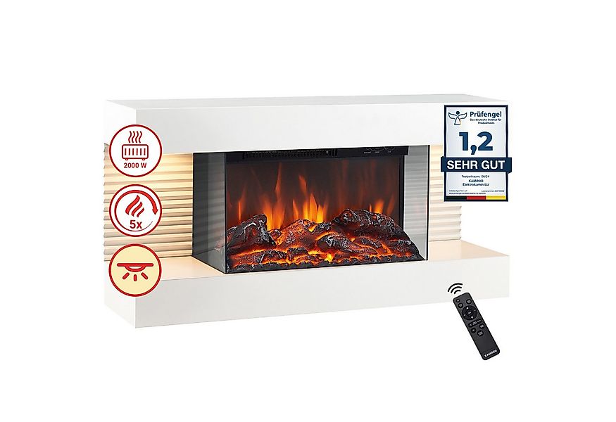 KAMINIO Elektrokamin LIZ, Elektrischer Kamin: 3D-Flammeneffekt, LED-Ambient günstig online kaufen