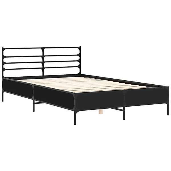vidaXL Bettgestell Schwarz 140x190 cm Holzwerkstoff und Metall 3280077 günstig online kaufen