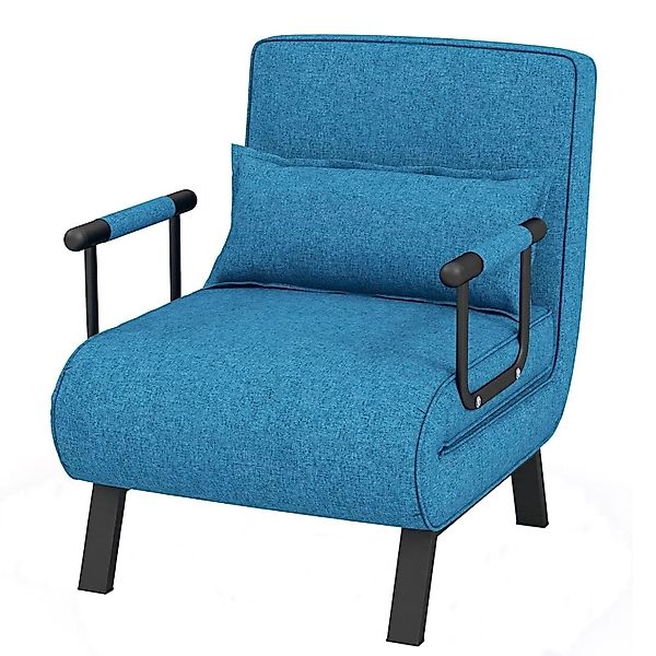 Costway 4 In 1 Schlafsessel mit Bettfunktion Bis 150 kg Blau günstig online kaufen
