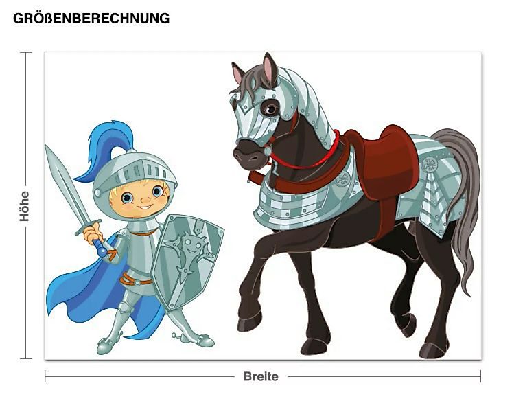 Wandtattoo Kinderzimmer Ritter mit seinem Pferd günstig online kaufen