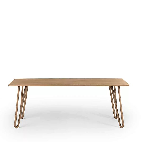 Esszimmertisch aus Eiche massiv weiß geölt Skandi Design günstig online kaufen