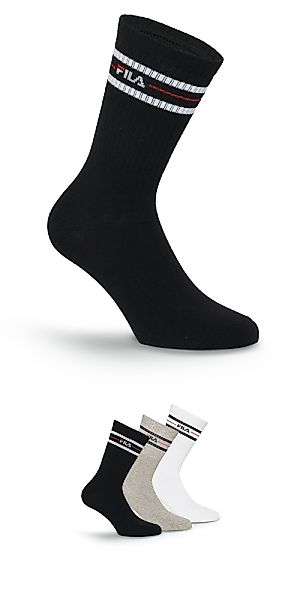 Fila Socken "UNISEX LIFESTYLE PLAIN SOCKS" 3 Paar, 3 Paar tlg. mit Logo-Sch günstig online kaufen