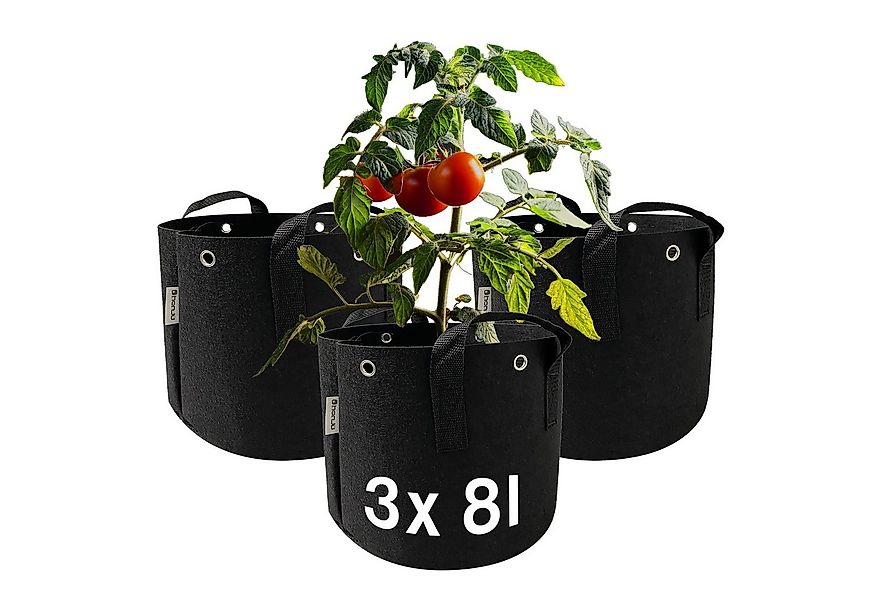 honju Pflanzkübel Stofftopf (8 Liter, 3er Set), [Atmungsaktive Stofftöpfe, günstig online kaufen