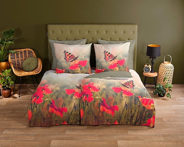 good morning Wendebettwäsche "Poppies" 3 Stk. tlg. 100% Baumwolle, 135x200, günstig online kaufen