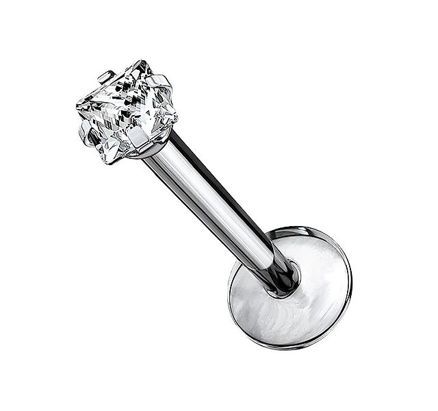 Taffstyle Piercing-Set Titan Lippenpiercing Stecker Kristall Quadrat Kopf 1 günstig online kaufen