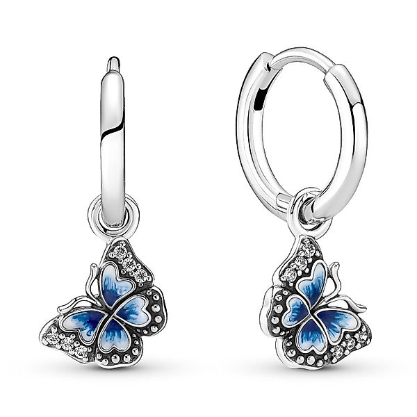 Pandora Paar Creolen Silber e Blauer günstig online kaufen