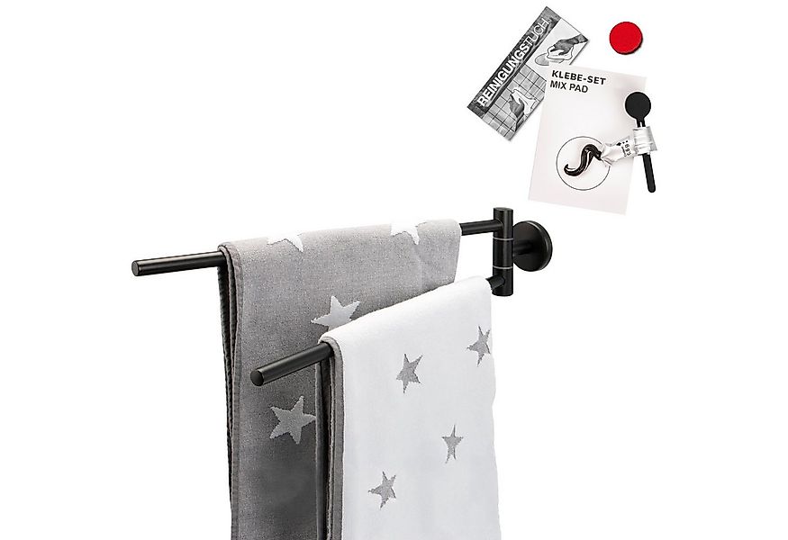 bremermann Handtuchstange bremermann Bad-Serie PIAZZA BLACK - inkl. Klebese günstig online kaufen