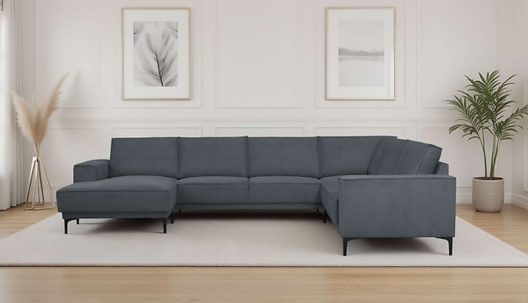 PLACES OF STYLE Wohnlandschaft »XXL Sofa Oland, Struktur, Flachgewebe, Luxu günstig online kaufen