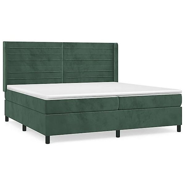 vidaXL Boxspringbett Boxspringbett mit Matratze Dunkelgrün 200x200 cm Samt günstig online kaufen