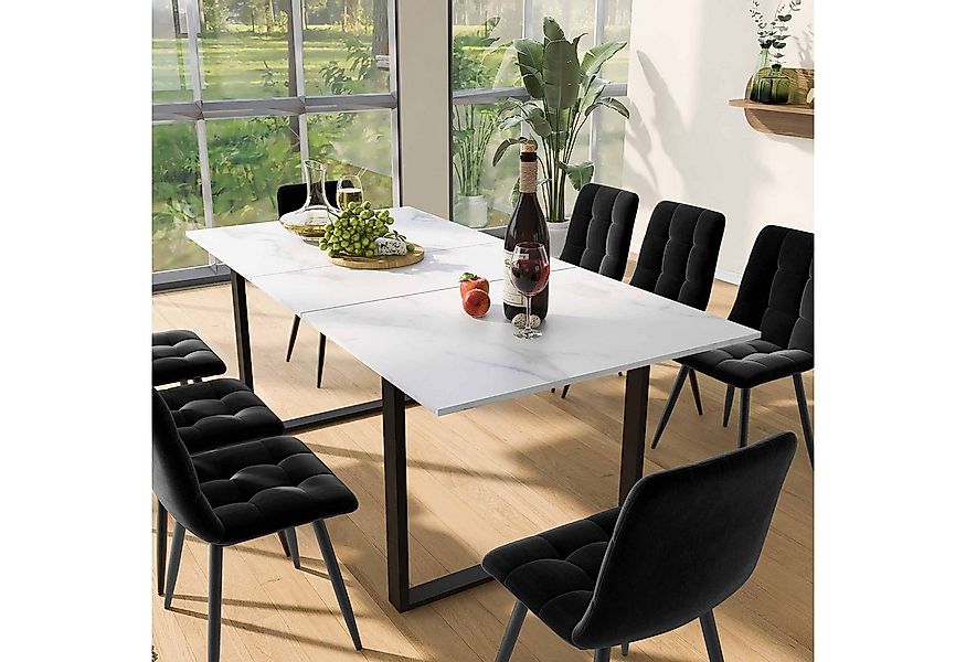 MODFU Esstisch Esstisch Teleskoptisch,Moderne Esstisch,mit Marmoroptik,Esst günstig online kaufen