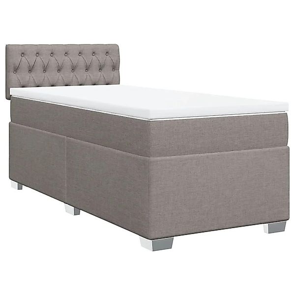 vidaXL Boxspringbett mit Matratze Taupe 100x200 cm Stoff 3288110 günstig online kaufen