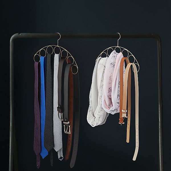 relaxdays Kleiderbügel mit Schalhalt, gold günstig online kaufen