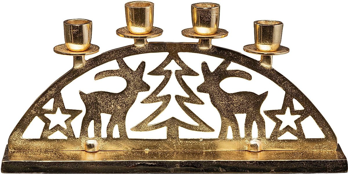 Creativ deco Kerzenhalter Adventsleuchter Weihnachtslandschaft (1 günstig online kaufen