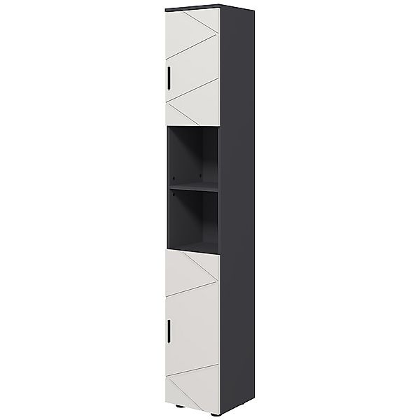 Kleankin Badezimmerschrank aus Spanplatte mit 2 offenen Regalen und 2 verst günstig online kaufen