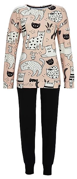 Ringella Schlafanzug Damen Pyjama mit Katzen günstig online kaufen