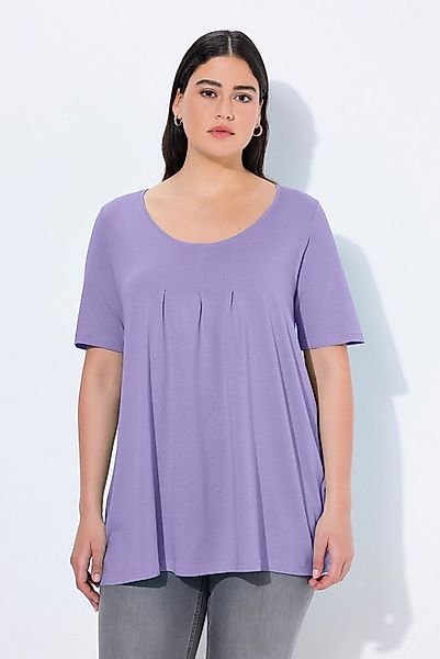 Ulla Popken T-Shirt T-Shirt Zierfalten A-Linie Rundhals Halbarm Modal günstig online kaufen