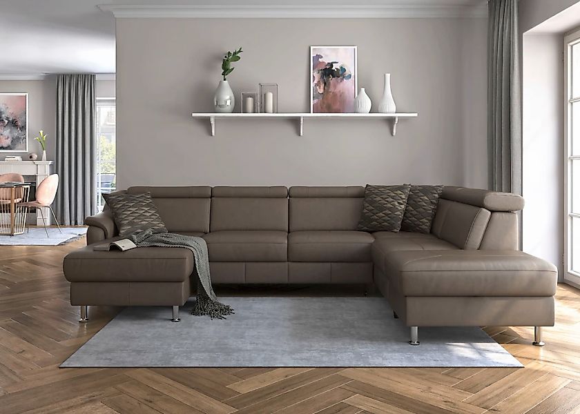 sit&more Wohnlandschaft "Freetown U-Form" Kopfteilverstellung und Federkern günstig online kaufen