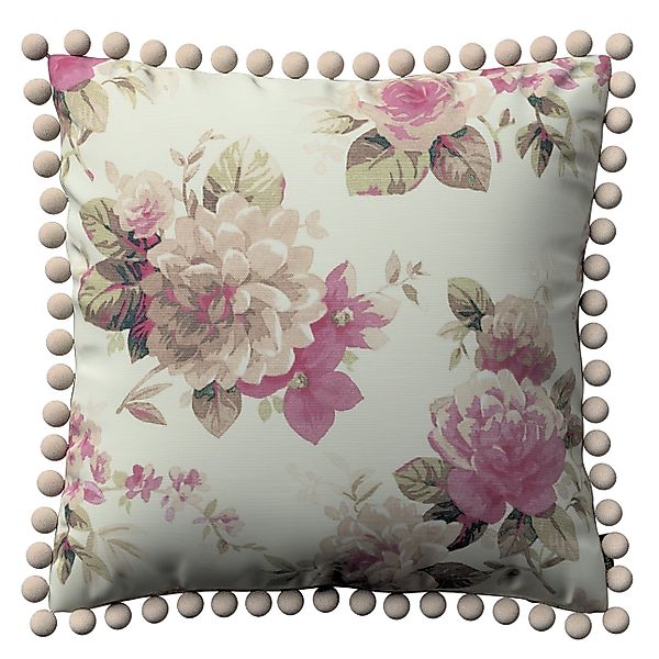 Kissenhülle Wera mit Bommeln, beige- rosa, 45 x 45 cm, Londres (141-07) günstig online kaufen