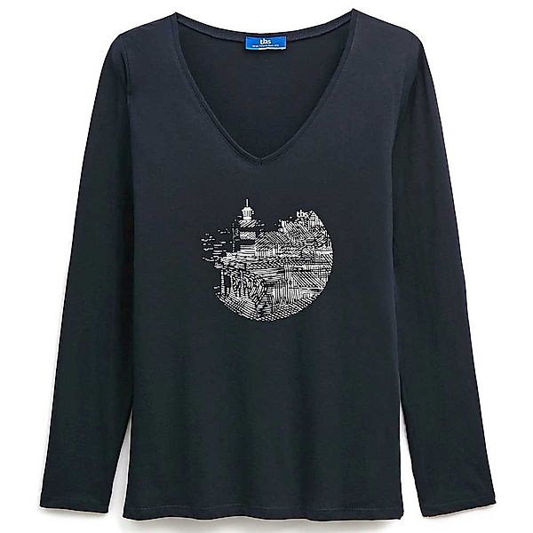Tbs Elitever Langarm V-ausschnitt T-shirt XL Navy günstig online kaufen