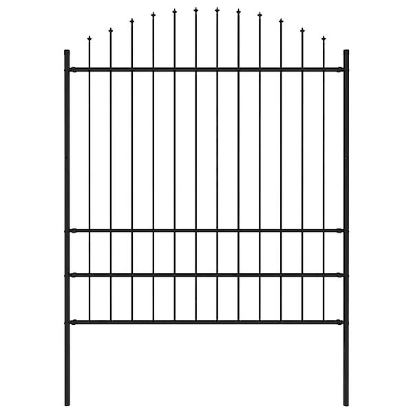 vidaXL Gartenzaun mit Speerspitze Stahl 181 x 200 cm Schwarz 144945 günstig online kaufen