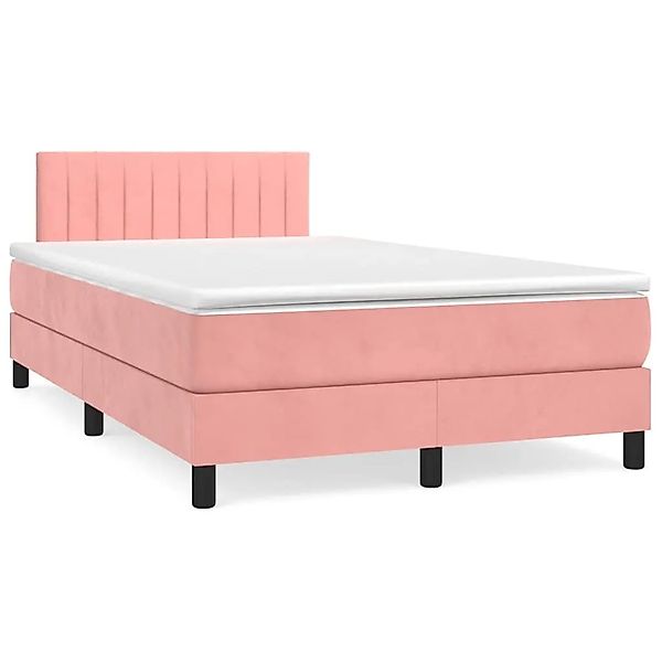 vidaXL Boxspringbett mit Matratze & LED Rosa 120x190 cm Samt 3270170 günstig online kaufen