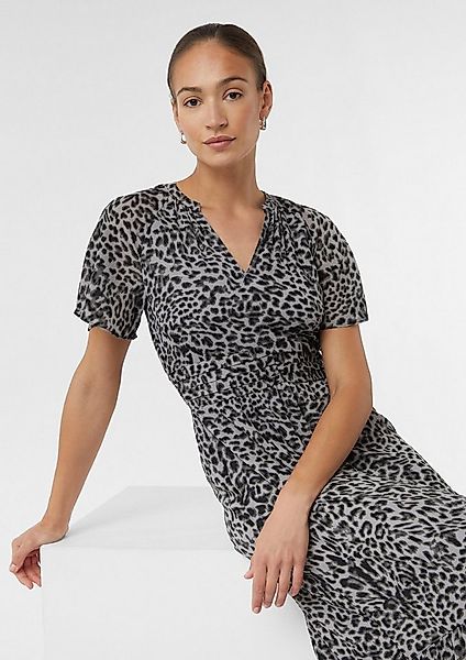 comma Maxikleid Kleid Maxikleid aus strukturiertem Chiffon günstig online kaufen