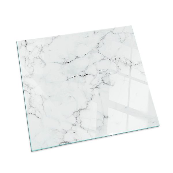 Tulup Glasplatte für Kamin Geädertes Marmormuster Glas unter Kamin Quadrat günstig online kaufen