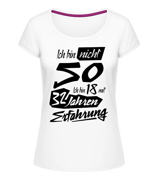 18 Mit 32 Jahren Erfahrung · Frauen T-Shirt U-Ausschnitt günstig online kaufen