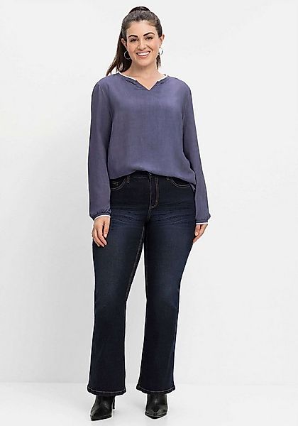 Sheego Bequeme Jeans Bootcut-Jeans mit Used-Effekten, extralang günstig online kaufen