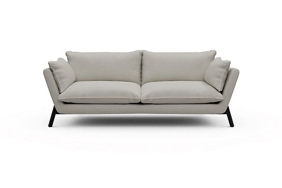 moebelfaktor Sofa Emil PREMIUM 3-Sitzer Beinfarbe Eiche Schwarz, schräg ges günstig online kaufen