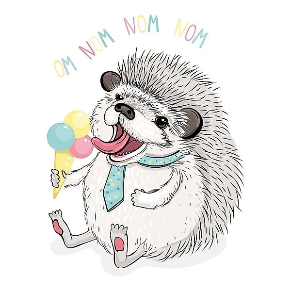 queence Dekokissen ""Nom Nom"" mit kleinem Igel, Kissenhülle ohne Füllung, günstig online kaufen