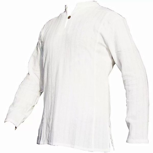 PANASIAM Langarmhemd Fischerhemd Ben aus hochwertiger Baumwolle mit Holzkno günstig online kaufen