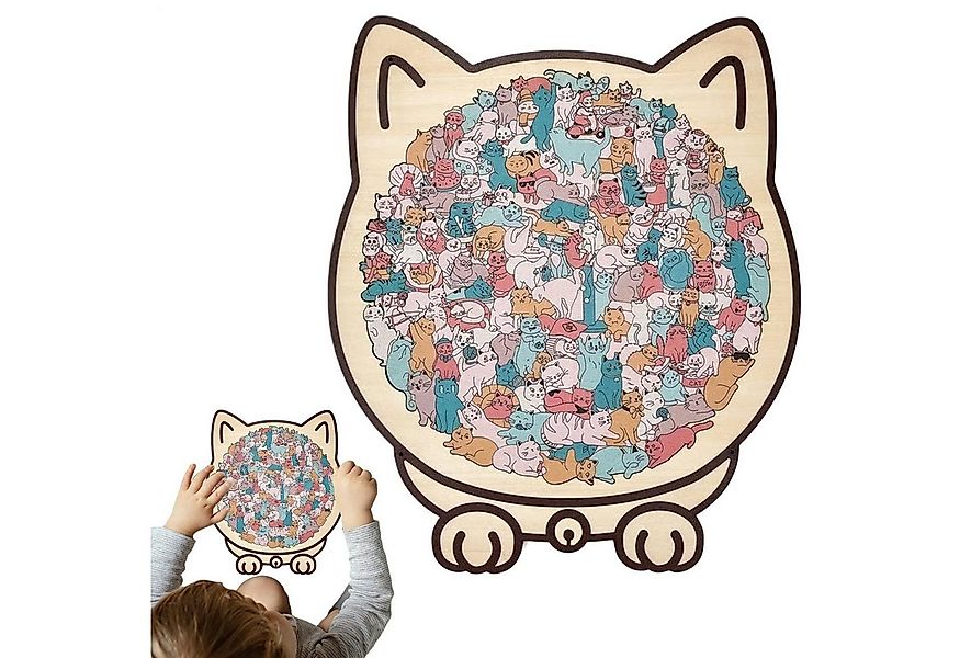 CLTYQ Puzzle 135 Teile Puzzle,Buntes Holzpuzzle in Katzenform,Süßes Katzenp günstig online kaufen
