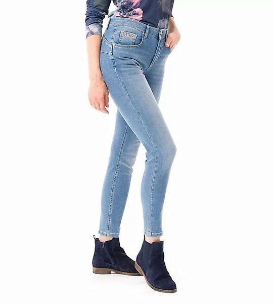 Christian Materne Röhrenjeans Push-up-Jeans figurbetont mit Nietenverzierun günstig online kaufen