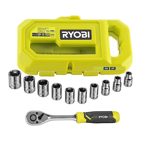 Ryobi Steckschlüssel-Set RHRS10PC Ratsche 6 mm (1/4 Zoll) 9-teilig günstig online kaufen