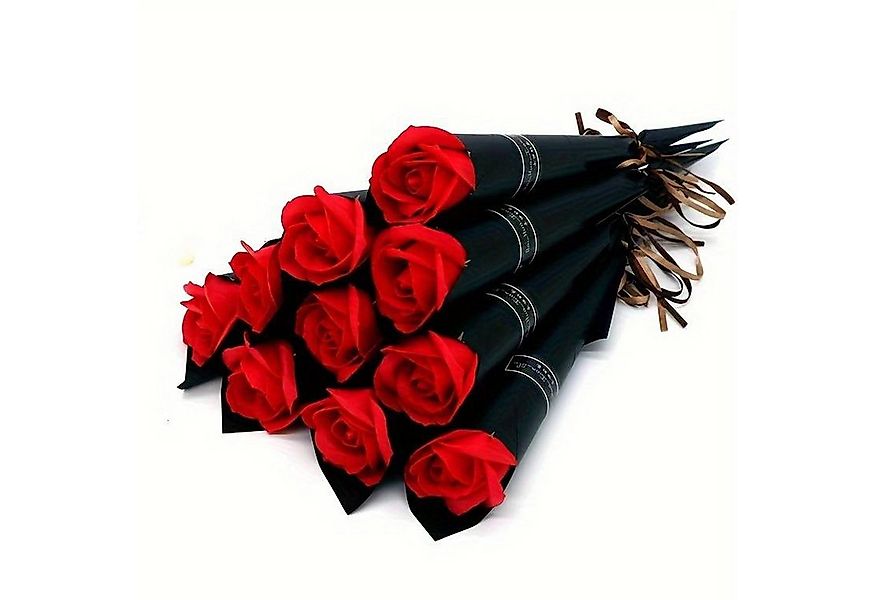 Kunstblumenstrauß 1x Rose in rot, lila oder rosa Seifenblume, Deggelbam, Si günstig online kaufen