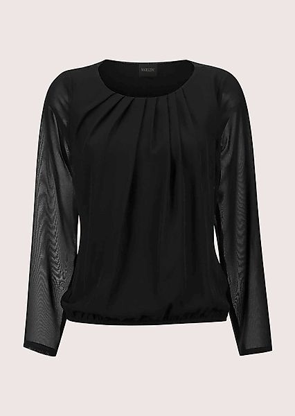MADELEINE Langarmbluse Rundhals-Bluse mit transparenten Ärmeln günstig online kaufen