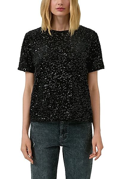 s.Oliver Paillettenshirt kurzarm und mit Rundhals günstig online kaufen